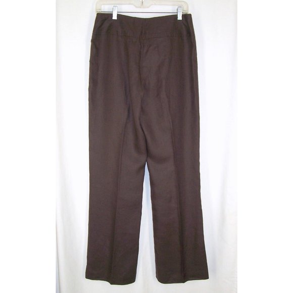 Worthington Brown Linen Dress Pants 6 Womens Wide Leg - Picture 2 of 8